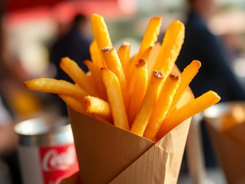 Patatas fritas crujientes recién hechas
